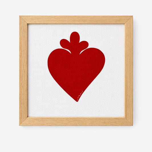 cuore sacro rosso - tela stampata